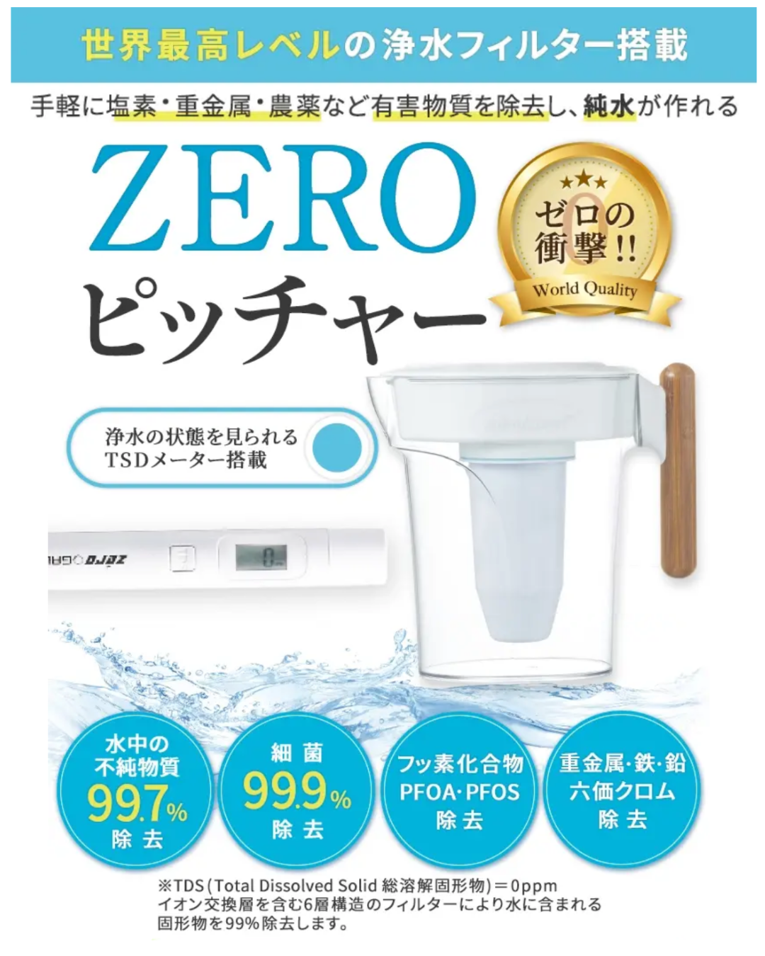 災害時にも役立つゼロピッチャー　浄水 ZEROピッチャー（浄水器） – Pure Med 【ピュアメッド】